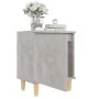 Mesita de noche patas madera maciza gris hormigón 40x30x50 cm | Foro24.es | Tu tienda online para hogar, jardín y más Foro24.es