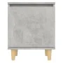 Mesita de noche patas madera maciza gris hormigón 40x30x50 cm | Foro24.es | Tu tienda online para hogar, jardín y más Foro24.es