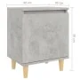 Mesita de noche patas madera maciza gris hormigón 40x30x50 cm | Foro24.es | Tu tienda online para hogar, jardín y más Foro24.es