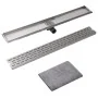 Desagüe de ducha lineal acero inoxidable 930x140 mm de , Desagües - Ref: Foro24-142181, Precio: 58,69 €, Descuento: -5%%