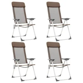 Sillas de camping plegables 4 unidades aluminio marrón de , Mobiliario de camping - Ref: Foro24-44311, Precio: 203,32 €, Desc...