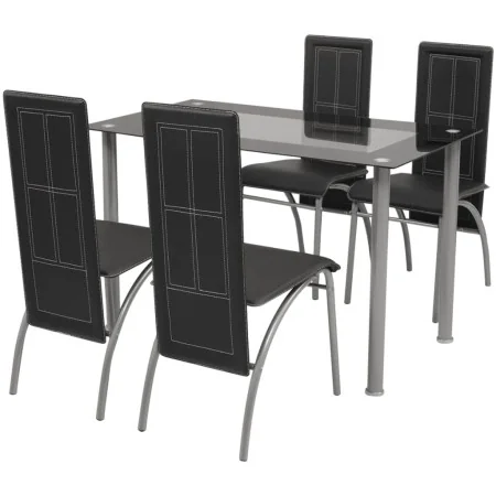 Conjunto de comedor de cinco piezas negro | Foro24.es | Tu tienda online para hogar, jardín y más Foro24.es