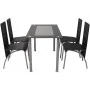 Conjunto de comedor de cinco piezas negro | Foro24.es | Tu tienda online para hogar, jardín y más Foro24.es