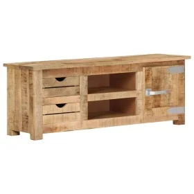 Mueble para TV de madera maciza de mango rugosa 110x30x40 cm de , Muebles TV - Ref: Foro24-328307, Precio: 168,24 €, Descuent...