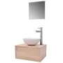 Conjunto de muebles de baño con lavabo y grifo 4 piezas beige by , Bathroom furniture - Ref: Foro24-273686, Price: 155,55 €, ...