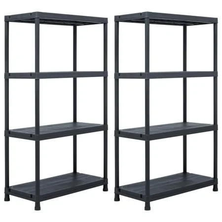 Estantería de plástico 2 unidades 60x30x138 cm negro by , Industrial shelving - Ref: Foro24-276251, Price: 75,84 €, Discount: %