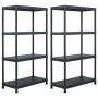 Estantería de plástico 2 unidades 60x30x138 cm negro by , Industrial shelving - Ref: Foro24-276251, Price: 75,84 €, Discount: %