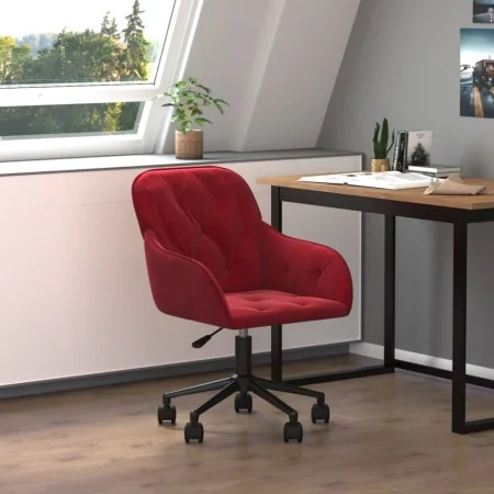 Silla de oficina giratoria de terciopelo rojo tinto | Foro24.es | Tu tienda online para hogar, jardín y más Foro24.es