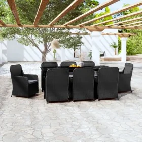 Juego de comedor de jardín 9 piezas con cojines