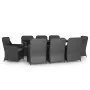 Juego de comedor de jardín 9 piezas con cojines negro von , Gartensets - Ref: Foro24-3099546, Preis: 1,00 €, Rabatt: %