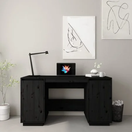 Escritorio madera maciza de pino negro 140x50x75 cm | Foro24.es | Tu tienda online para hogar, jardín y más Foro24.es