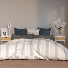 Mesitas de noche 2 uds madera ingeniería blanco y