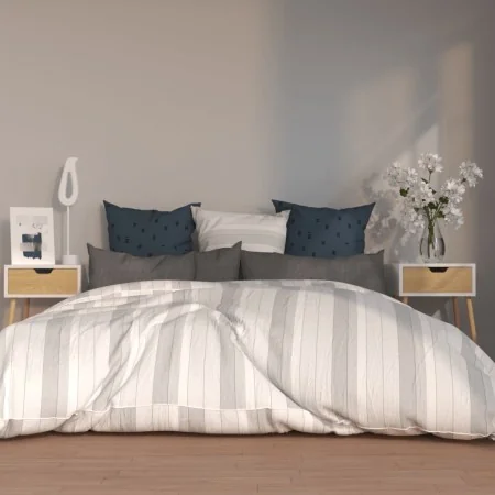 Mesitas de noche 2 uds madera ingeniería blanco y roble Sonoma by , Nightstands - Ref: Foro24-326806, Price: 103,19 €, Discou...