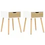 Mesitas de noche 2 uds madera ingeniería blanco y roble Sonoma by , Nightstands - Ref: Foro24-326806, Price: 103,19 €, Discou...
