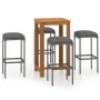 Set de bar para jardín 5 piezas y cojines ratán sintético gris | Foro24.es | Tu tienda online para hogar, jardín y más Foro24.es