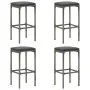 Set de bar para jardín 5 piezas y cojines ratán sintético gris | Foro24.es | Tu tienda online para hogar, jardín y más Foro24.es