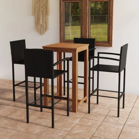 Conjunto de bar para jardín 5 piezas negro | Foro24.es | Tu tienda online para hogar, jardín y más Foro24.es
