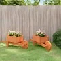 Jardineras forma de carretilla 2 uds madera abeto 47x15x19 cm de , Carretillas - Ref: Foro24-364228, Precio: 29,48 €, Descuen...
