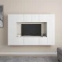 Set de muebles de salón TV 8 piezas madera de ingeniería blanco de , Muebles TV - Ref: Foro24-3078668, Precio: 280,61 €, Desc...