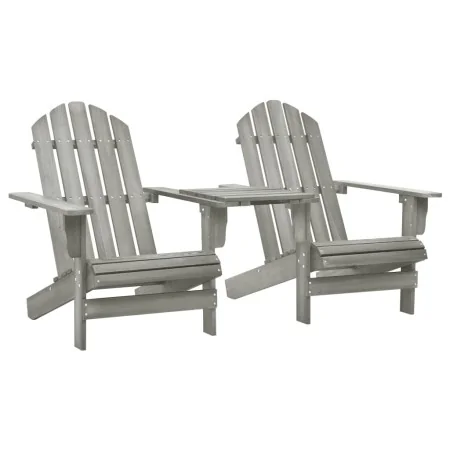 Sillas Adirondack de jardín y mesita madera maciza abeto gris | Foro24.es | Tu tienda online para hogar, jardín y más Foro24.es