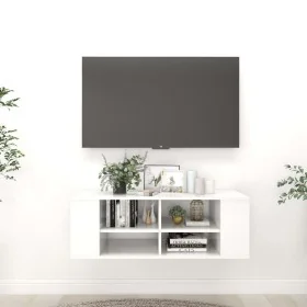 Mueble de pared para TV contrachapada blanco