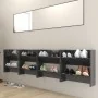 Zapateros de pared 4 uds madera contrachapada gris 60x18x60 cm by , Shoe racks and shoe organizers - Ref: Foro24-806722, Pric...
