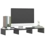 Soporte de monitor madera maciza de pino gris 60x24x10,5 cm | Foro24.es | Tu tienda online para hogar, jardín y más Foro24.es