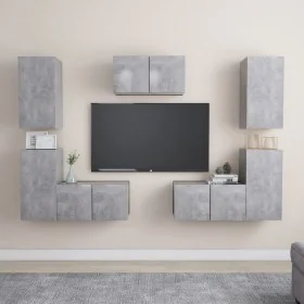 Juego de muebles de salón 7 piezas gris hormigón von , TV-Möbel - Ref: Foro24-3079091, Preis: 200,99 €, Rabatt: -5%%