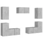 Juego de muebles de salón 7 piezas gris hormigón de , Muebles TV - Ref: Foro24-3079091, Precio: 200,99 €, Descuento: -5%%