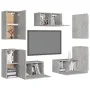 Juego de muebles de salón 7 piezas gris hormigón de , Muebles TV - Ref: Foro24-3079091, Precio: 200,99 €, Descuento: -5%%