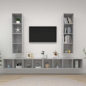 Muebles de salón de pared 4 pzs madera ingeniería gris hormigón de , Muebles TV - Ref: Foro24-3079893, Precio: 238,50 €, Desc...