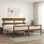 Seniorenbett mit honigbraunem Holzkopfteil 200x200 cm von vidaXL, Betten und Lattenroste - Ref: Foro24-3195374, Preis: 179,35...