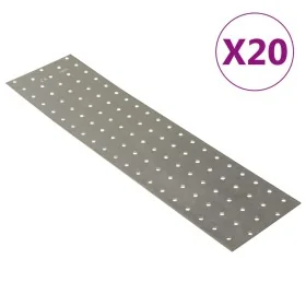 Placas perforadas 20 uds acero galvanizado 2 mm 400x100 mm de , Artículos de ferretería - Ref: Foro24-155547, Precio: 54,92 €...