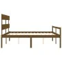 Seniorenbett mit honigbraunem Holzkopfteil 200x200 cm von vidaXL, Betten und Lattenroste - Ref: Foro24-3195374, Preis: 179,35...