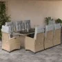 Set comedor de jardín 9 pzas con cojines ratán sintético beige | Foro24.es | Tu tienda online para hogar, jardín y más Foro24.es