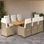 Set comedor de jardín 9 pzas con cojines ratán sintético beige by , Garden sets - Ref: Foro24-3212941, Price: 1,00 €, Discoun...
