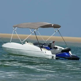 Toldo bimini 4 arcos con paredes laterales 243x(170-182)x137 cm de , Cubiertas para almacenamiento de barcas - Ref: Foro24-94...