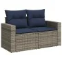 Set sofás jardín y cojines 9 pzas ratán sintético acacia gris de , Conjuntos de jardín - Ref: Foro24-3326292, Precio: 719,19 ...