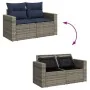 Set sofás jardín y cojines 9 pzas ratán sintético acacia gris de , Conjuntos de jardín - Ref: Foro24-3326292, Precio: 719,19 ...