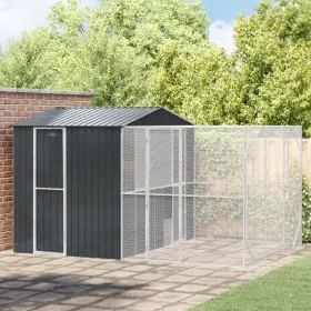 Aviario con extensión acero gris antracita