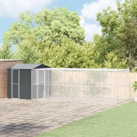 Aviario con extensión acero gris antracita