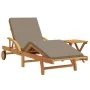 Tumbona con Cojín y Mesa Taupe Madera Maciza Acacia, Tumbona Plegable con Ruedas y Cojín Taupe Madera Maciza Acacia | Foro24.es | Tu tienda online para hogar, jardín y más Foro24.es