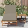 Tumbona con Cojín y Mesa Taupe Madera Maciza Acacia, Tumbona Plegable con Ruedas y Cojín Taupe Madera Maciza Acacia | Foro24.es | Tu tienda online para hogar, jardín y más Foro24.es