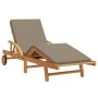Tumbona con Cojín y Mesa Taupe Madera Maciza Acacia, Tumbona Plegable con Ruedas y Cojín Taupe Madera Maciza Acacia | Foro24.es | Tu tienda online para hogar, jardín y más Foro24.es
