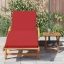 Tumbona con Cojín y Mesa en Madera Sólida Acacia Roja, Tumbona Plegable con Ruedas y Cojín en Madera Sólida Acacia Roja | Foro24.es | Tu tienda online para hogar, jardín y más Foro24.es