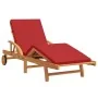 Tumbona con Cojín y Mesa en Madera Sólida Acacia Roja, Tumbona Plegable con Ruedas y Cojín en Madera Sólida Acacia Roja | Foro24.es | Tu tienda online para hogar, jardín y más Foro24.es