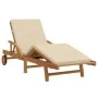 Tumbonas 2 pcs con cojines y mesa Beige Madera maciza de Acacia | Foro24.es | Tu tienda online para hogar, jardín y más Foro24.es