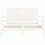 White solid wood bed frame with headboard 140x200 cm by vidaXL, Beds and slatted bases - Ref: Foro24-3194767, Price: 156,10 €...