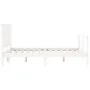 White solid wood bed frame with headboard 140x200 cm by vidaXL, Beds and slatted bases - Ref: Foro24-3194767, Price: 156,10 €...