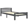 Solid pine wood bed frame dark grey 100x200 cm by vidaXL, Beds and slatted bases - Ref: Foro24-322090, Price: 119,50 €, Disco...